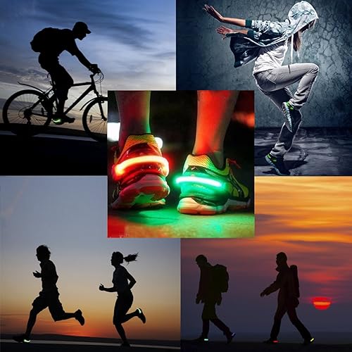 Miniatura 7 de Shoe Clip Lights (2 Pack) Reflective Safety Night Running Gear for Runners Joggers Bikers Walkers, Color Changing RGB Strobe and Steady Color Flash