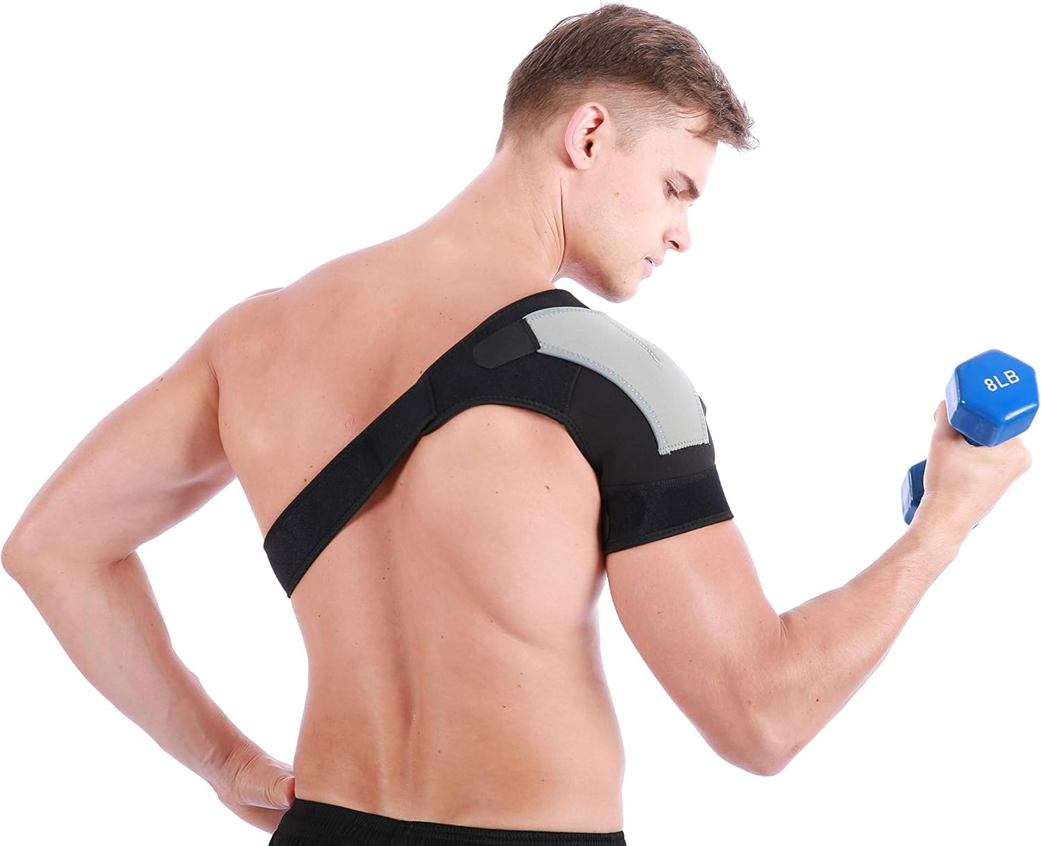 Shoulder Support Brace,Adjustable Stabilizer Wrap Compression Shoulder Sleeve for Injury Recovery from Torn Rotator Cuff Frozen Shoulder/Right or Left Side (Left, Black/Gray) : Health & Household