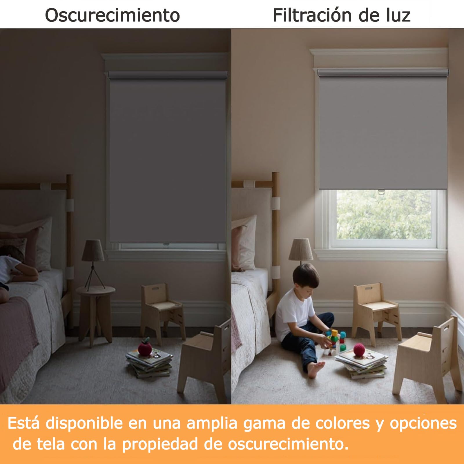 Estores Enrollables – Persiana Enrollable para Puertas y Ventanas con Cadena, protección de privacidad,135An x 180Al cm,Gris Oscuro — view 4