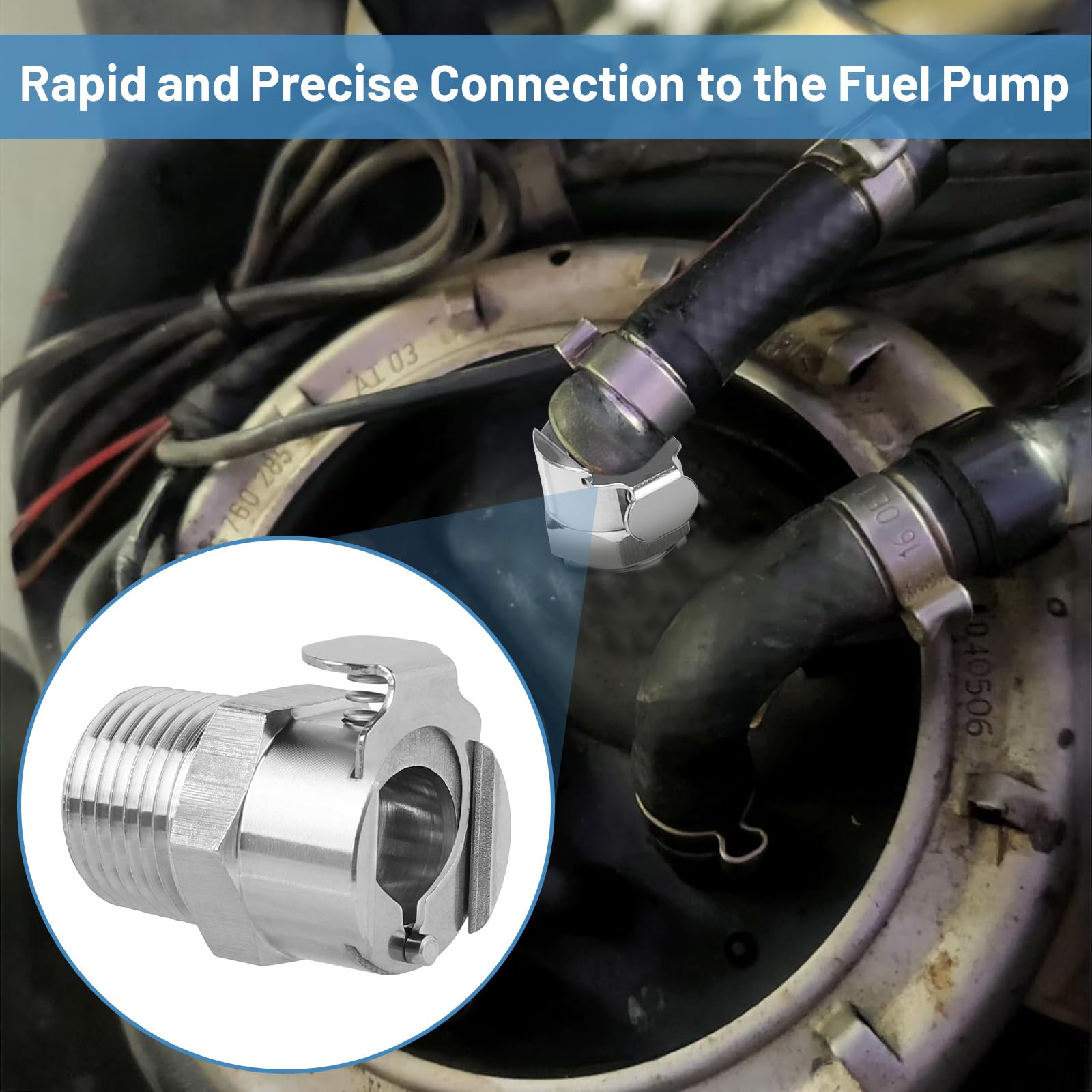 LALAGO Riparazione per Pompa Carburante Raccordo ad Innesto 3/8, Raccordo a Sgancio Rapido Connettore, Rapido Ottone Ricambio in Acciaio Inox 304 per R1200GS R1200R R1200RT K1200R K1200S K1200GT