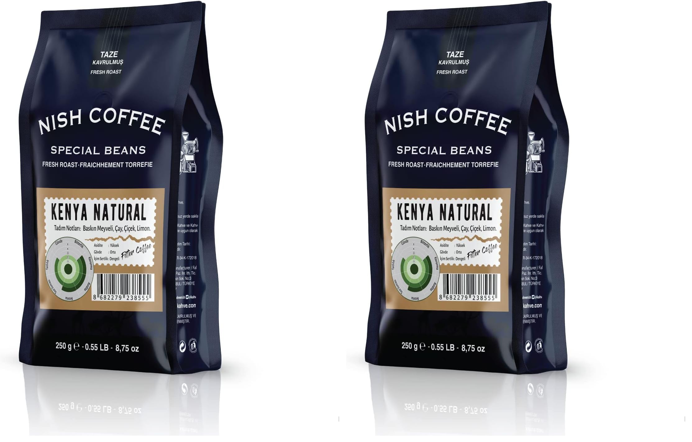 Nish Filtre Kahve Kenya Natural 250 gr (2 paketi)