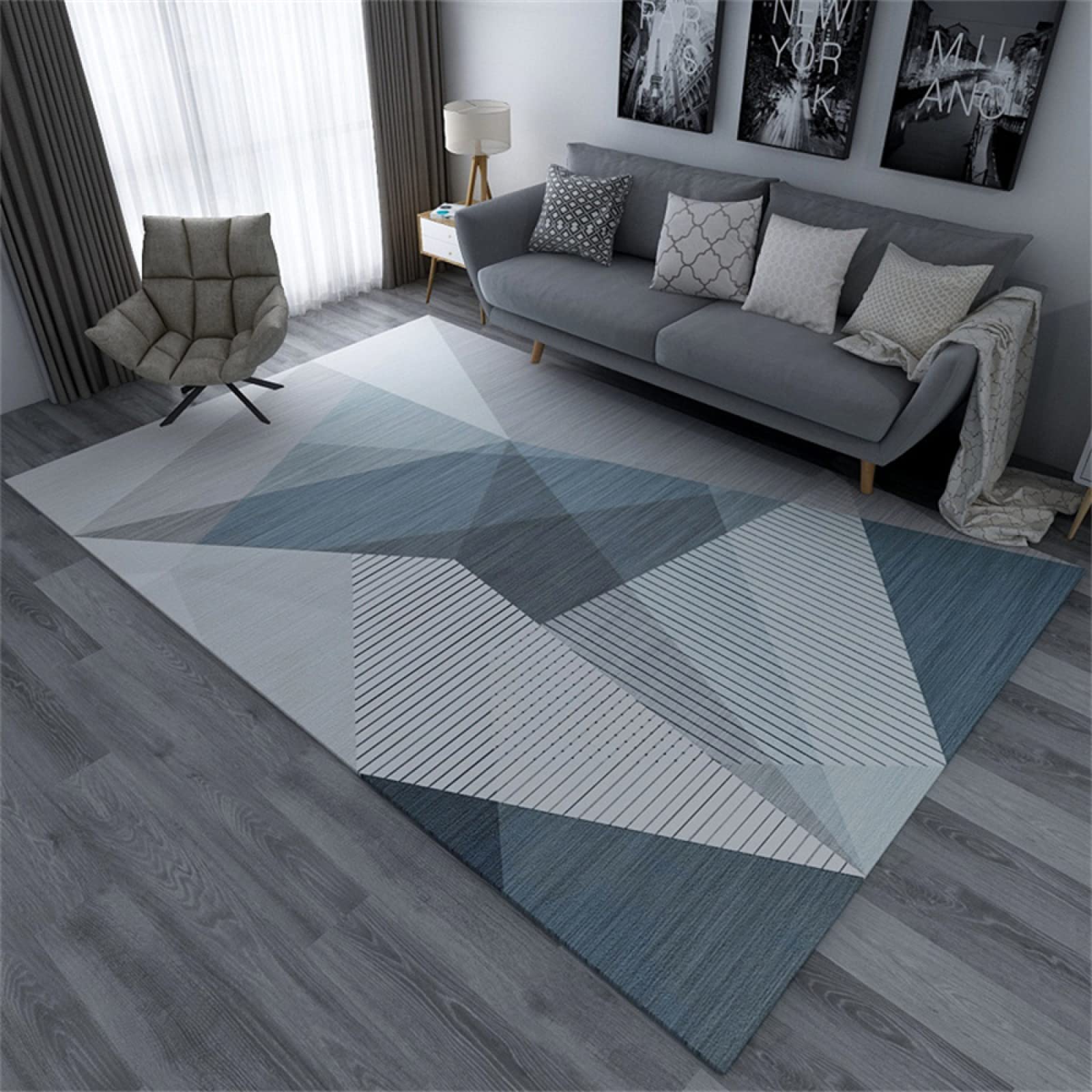 Tapis de chambre bébé fille bleu et rose 140x200cm pour tipi