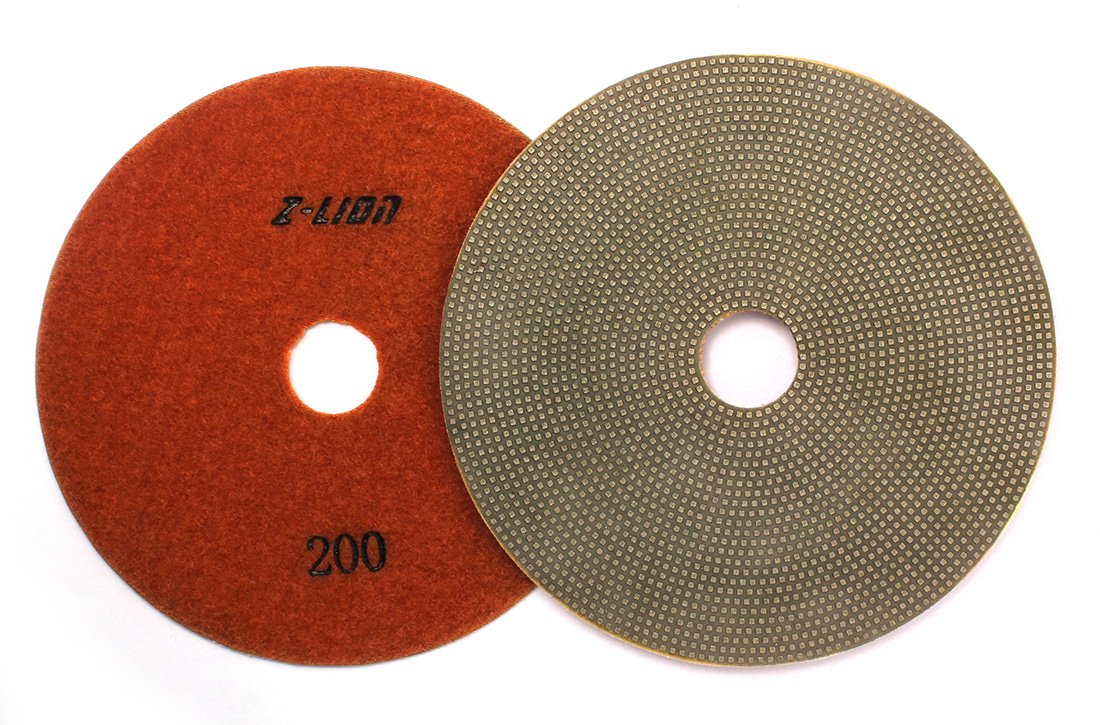 Z-Lion 5 Inches Wet Diamond Polishing Pads Electroplated Grit 400 for Granite Marble Engineered Stone