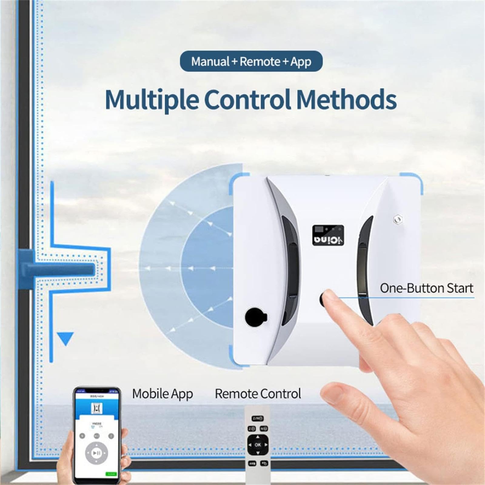 Robot limpiador de ventanas, aspiradora inteligente de vidrio, robot limpiador automático inteligente con spray de agua automático
