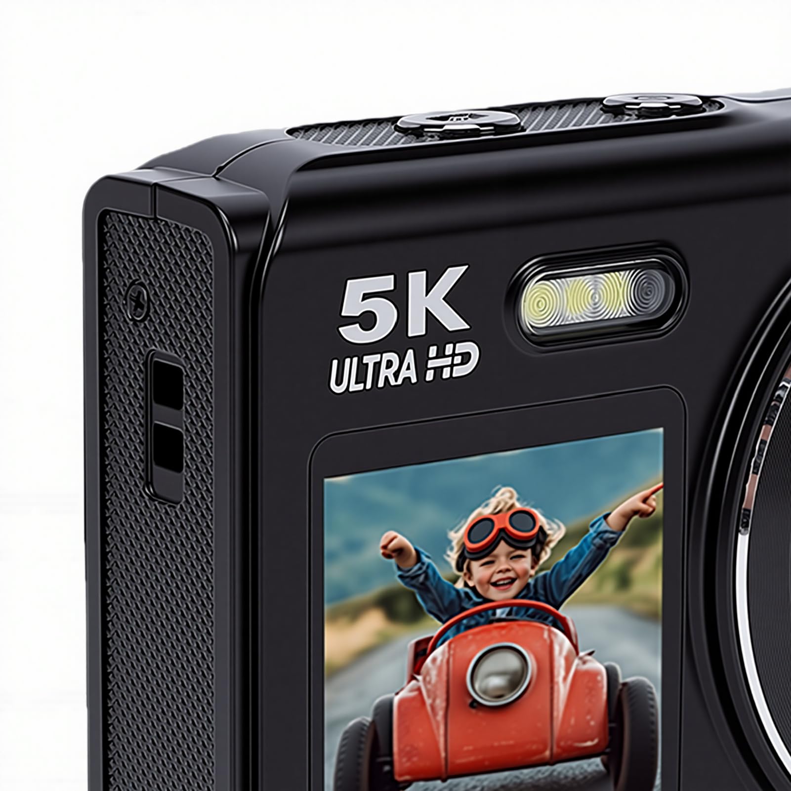 Aparat Cyfrowy 5K 80MP 18-krotny Zoom Podwójny Ekran Kamera CCD z Autofokusem Kamera do Vlogowania z Wi-Fi do Dokumentacji Fotograficznej i Transmisji na żywo (BLACK)