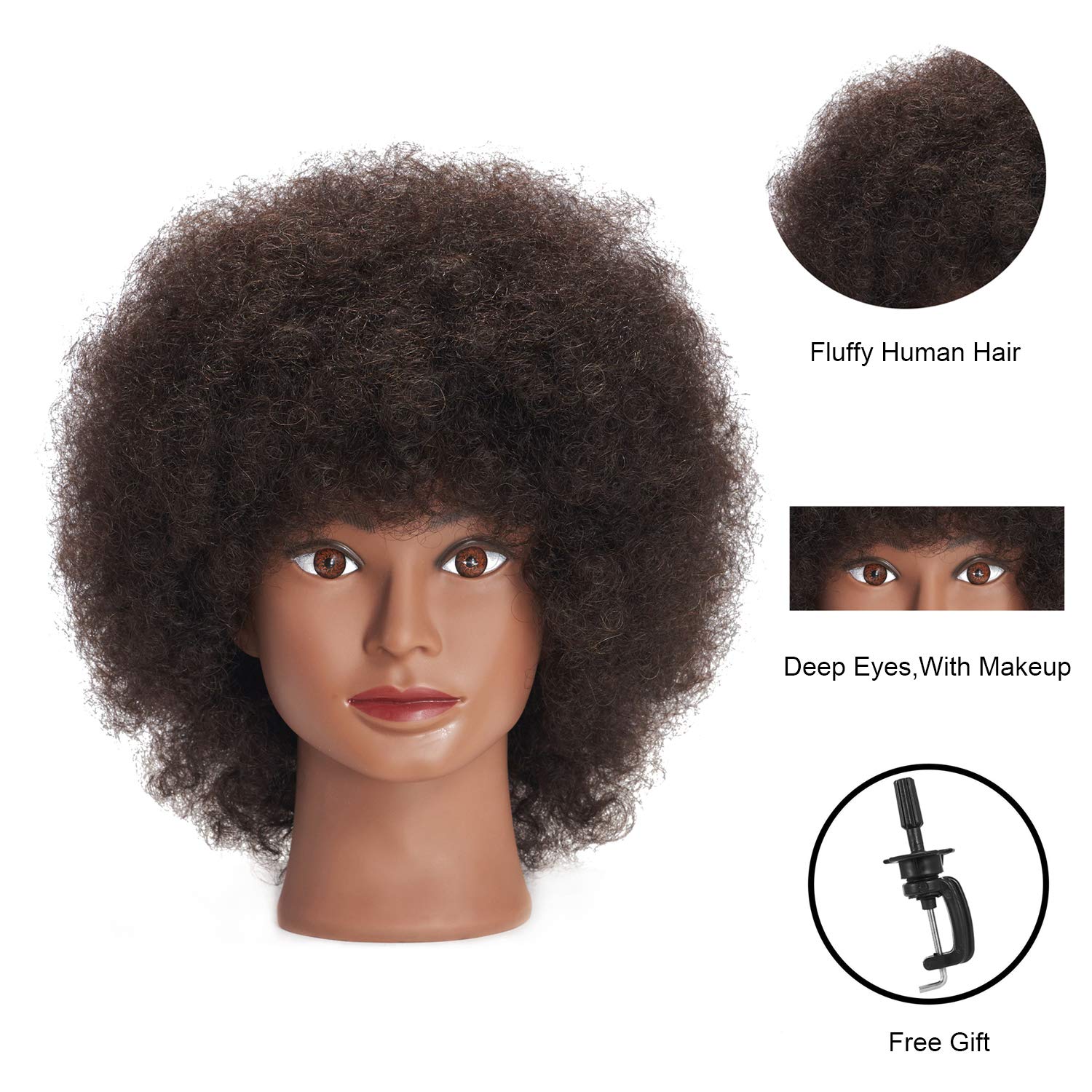 afro mannequin head for braiding 100% human hair