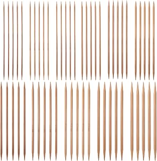 55 PCS Double Pointed Knitting Needles Set, 11 Sizes Wooden Bamboo Knitting Needles Kit, 13cm/5.1in Wood Straight Crochet Needle for Beginners Making Sweater Scarf Sock Shawl Weave