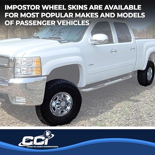 Miniatura 6 de Coast To Coast International Chrome Impostor - Juego de 4 fundas para ruedas compatibles con ChevroletGMC IWCIMP50X - Funda para rueda automotriz de