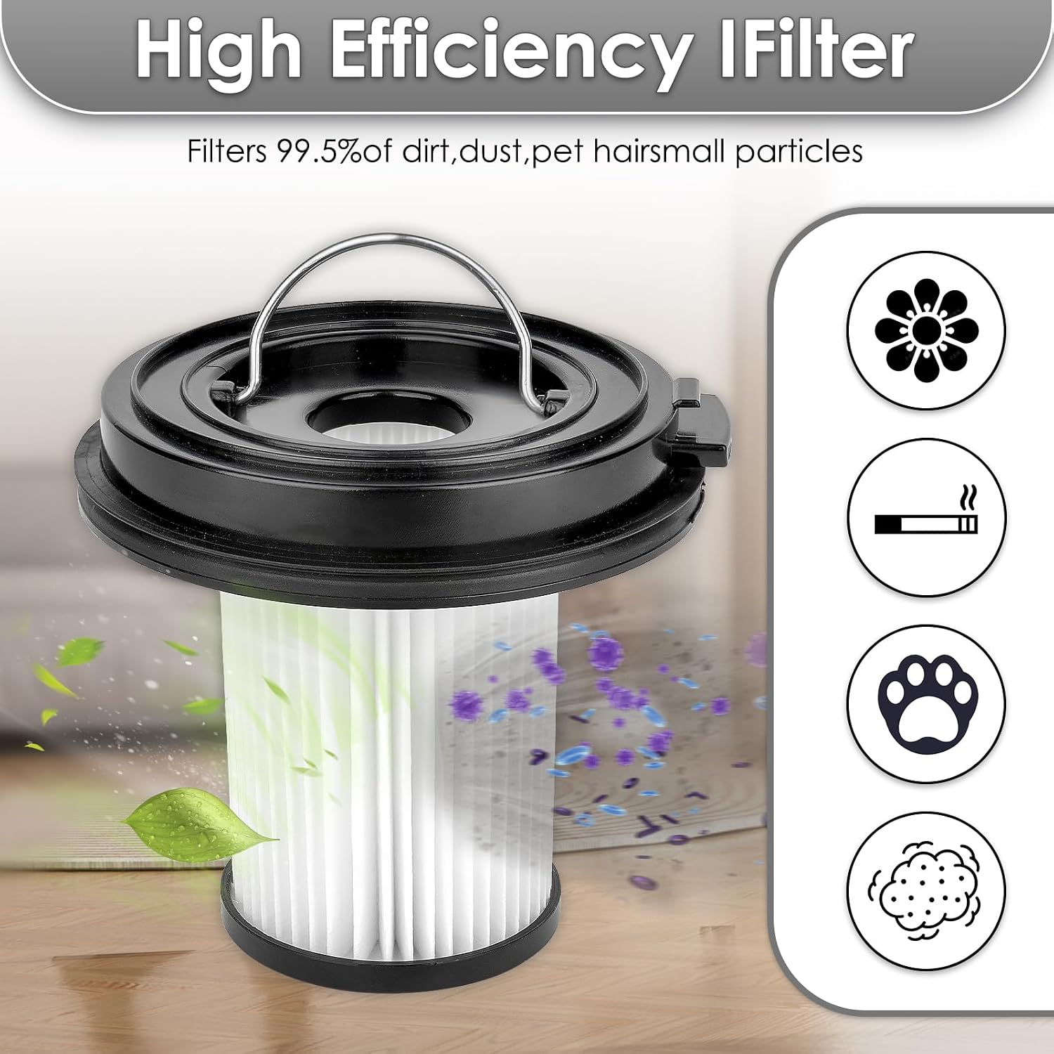 (5 Pack) 3789X Replacement Filters Compatible with Bissell CleanView XR Pet 300W Lightweight Stick Cordless Vacuum Cleaner, CleanView XR 200W, Powerlifter Turbo Model 3797V/ 3789U/ 3789/3797/ 3797W