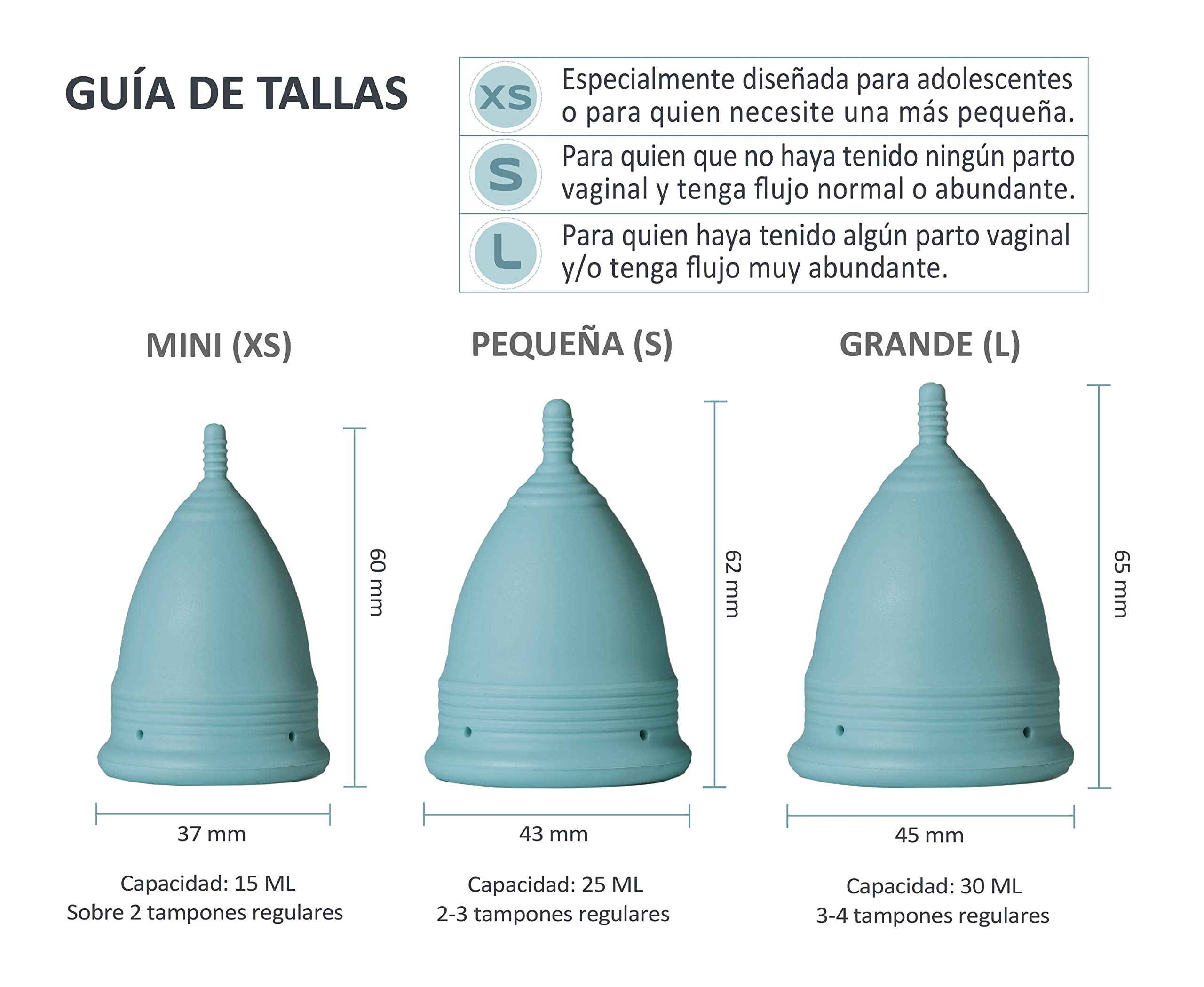 Pure Ella Copa Menstrual - Copa de periodo de silicona suave y reutilizable - 12h de protección - Silicona médica y sin BPA - Higiene íntima sostenible e hipoalérgica - Tallas XS, S, L (L)