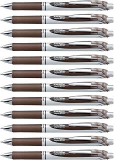 Pentel EnerGel XM BL77 Gelschreiber mit Druckmechanik, sepia (12 Stück)