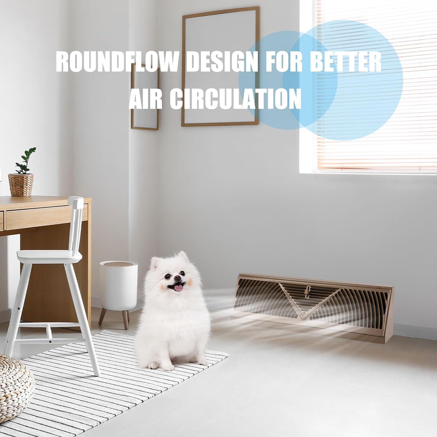 4 Pcs Baseboard Register Vent 18 Inch Duct Opening Size Baseboard Vent Covers Baseboard Diffuser Adjustable Corner Baseboard Return Air Grille for Home Floor Wall Air Flow Control(Brown)