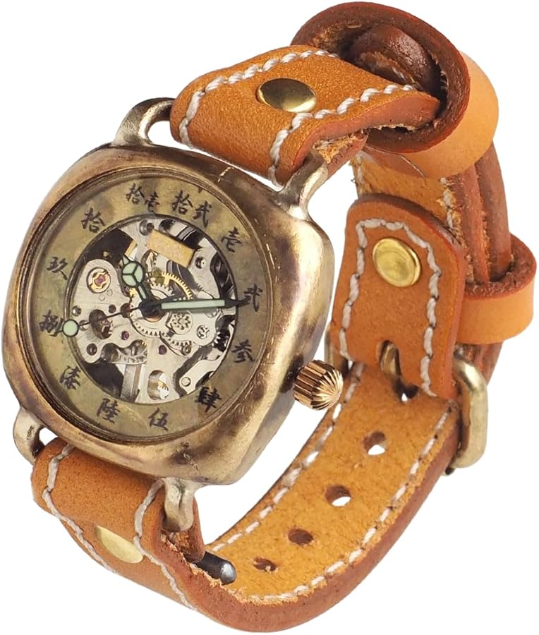 Amazon.co.jp: [渡辺工房(nabe)] 手作り腕時計 機械式 “倭ノ刻 (わの