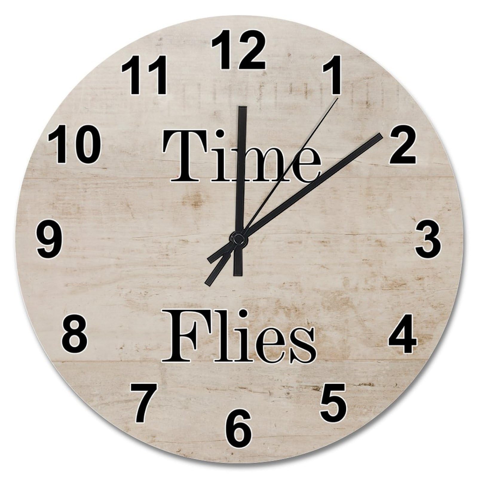 Horloge murale vintage en bois silencieuse 38cm à piles