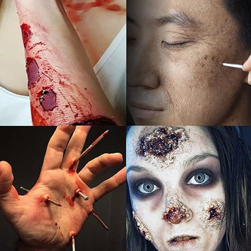 Miniatura 7 de SFX - Maquillaje líquido de látex SFX, 2.1 onzas, monstruo de Halloween, payaso zombi, látex para quemaduras escaldadas, cicatrices, cortes, caries