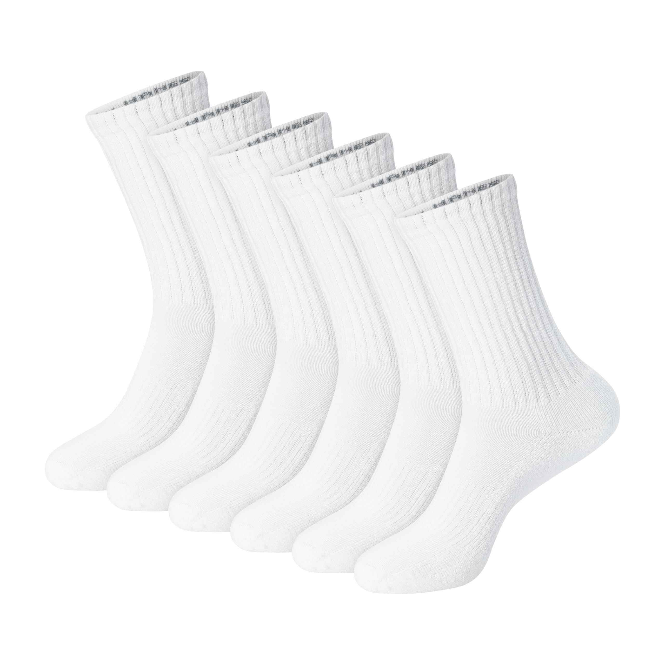Hanes Unisex Plain White Socks Pack or Plain Black Socks Pack, Men's, Women's & Teen Sizes, Crew and Ankle 6-Packs