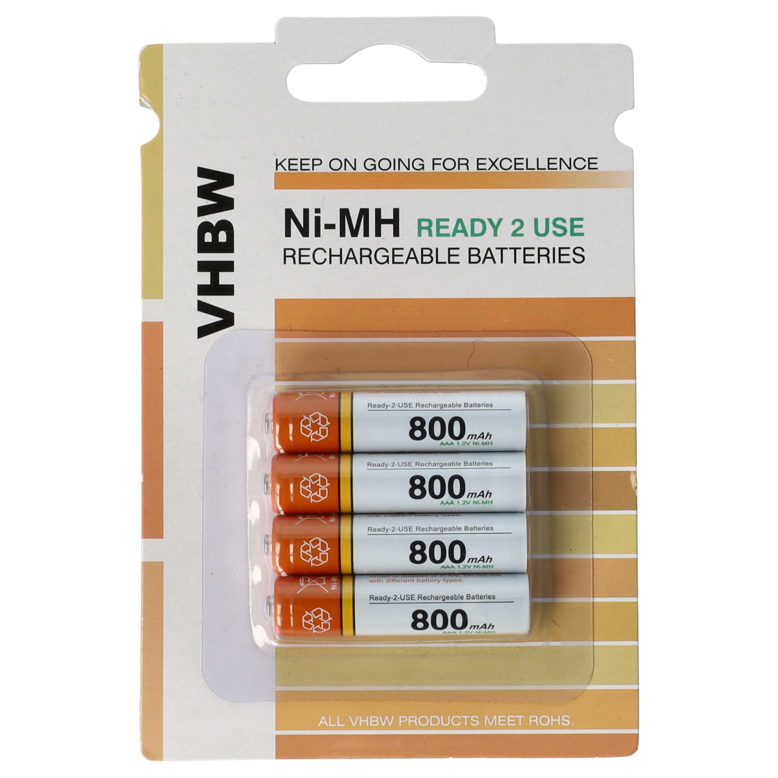 vhbw 20x AAA Micro Akku kompatibel mit Unify OpenScape S5 schnurlos Festnetz Telefon (800 mAh, 1,2 V, NiMH)