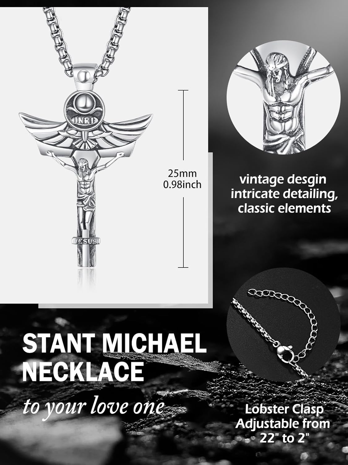 925 Sterling Silver Cross Necklace for Men and Women Christian Religious Gifts - Image 3