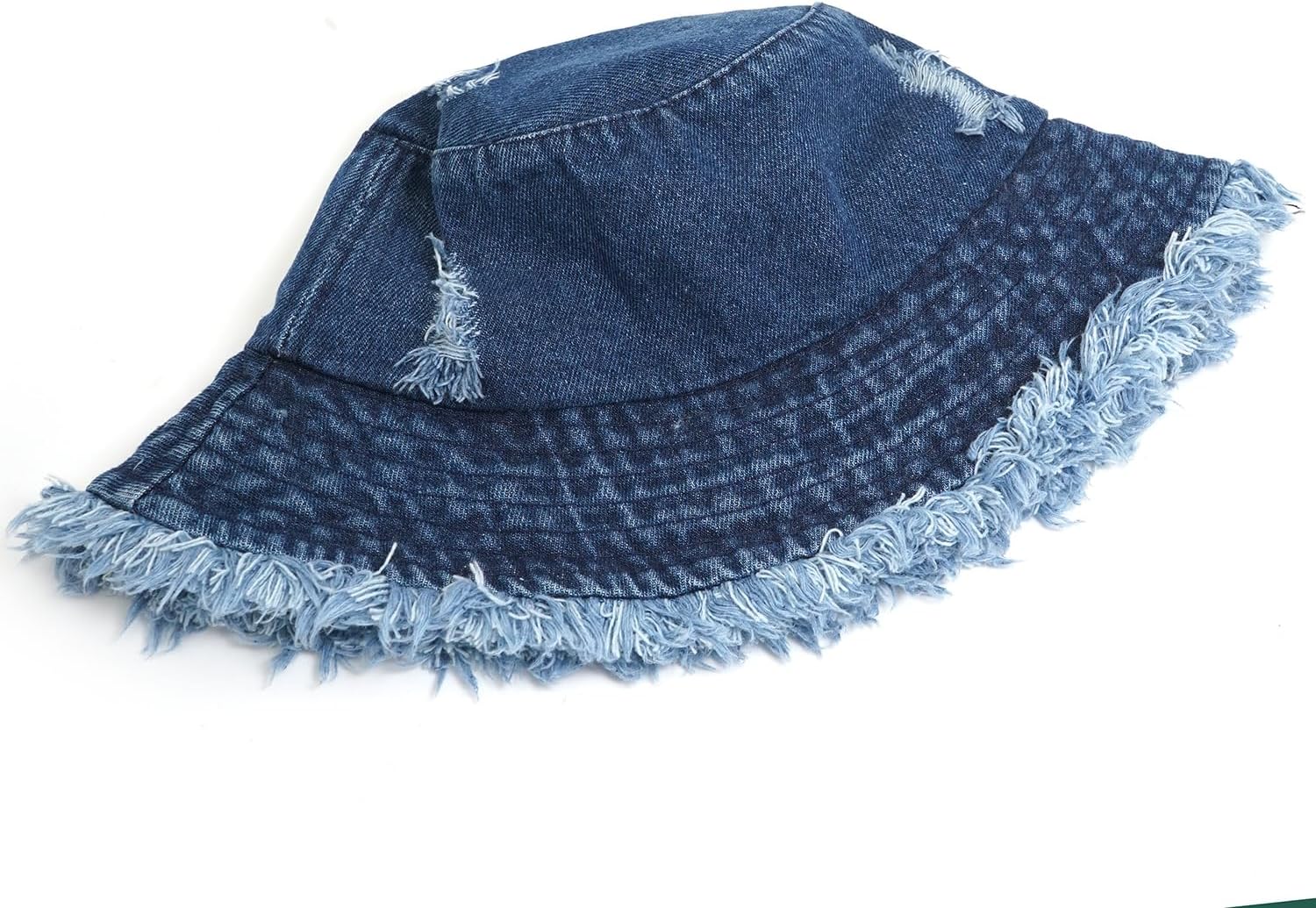 Denim Bucket Hat for Women Ripped Sun Hat Outdoor Cap - Image 5