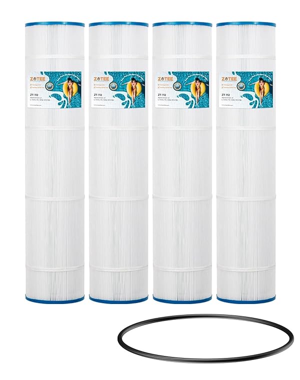 ZOTEE PCC130-PAK4 Pool Filter Cartridge Replaces Clean and Clear Plus 520, C-7472, Darlly 71252,FC-1978, 817-0143, PLFPCC130, 32-1/16" x 7" Pool Filter, 4 Pack+ O Ring by ZOTEE - Used condition - US$122.04