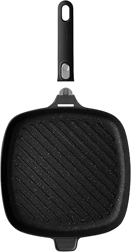 Miniatura 9 de Berghoff GEM - Sartén antiadherente de aluminio fundido de 10 pulgadas, 2.4 cuartos de galón, cuadrado que se mantiene fresco, mango desmontable