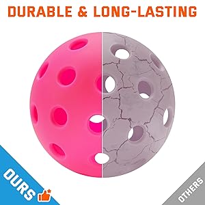 Sukeen Outdoor Pickleball Balls with Mesh Bag, 40 Holes Pickleball Balls Outdoor, High Bounce Pickle Balls for All Style Pickleball Paddles