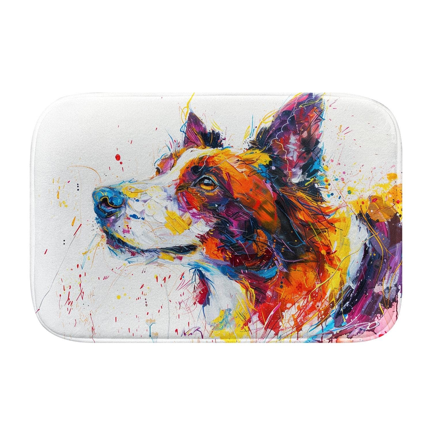 Tapis de bain design moderne peinture chien pour une déco chaleureuse