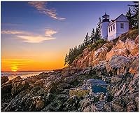 Vista 2 de Maine Acadia National Park Bass Harbor Head Light Station Lighthouse - Rompecabezas de 1000 piezas