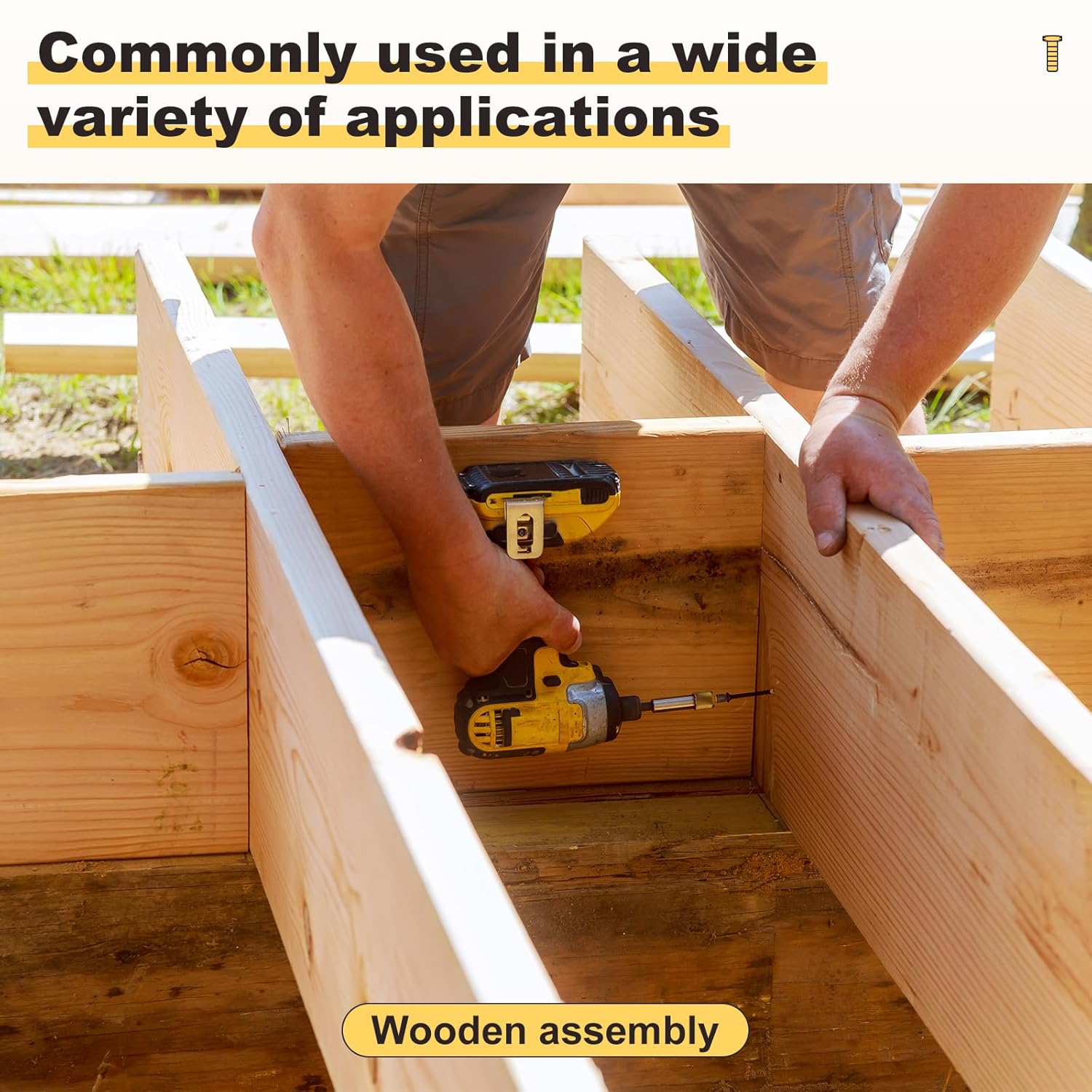 METALLIXITY Deck Screws (#8x1-5/8) 500Pcs, 410 Stainless Steel Wood Screw Decking Screws with T25 Torx Drive Head - for Wood Fence, Table, Chairs, Silver