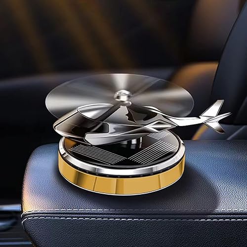 Vista 2 de Helicóptero Ambientadores de aire de coche Rotación Solar Ambientadores de coche Avión Car Perfume Oro