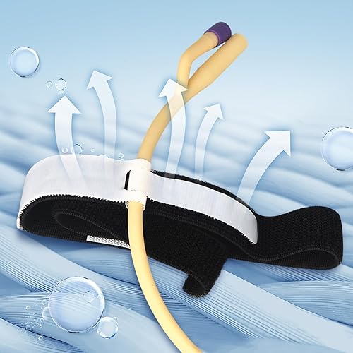 Miniatura 7 de ZXMOBY - 4 correas de catéter para pierna Foley, soporte para catéter urinario, soporte para tubo de catéter, antiirritación (negro)