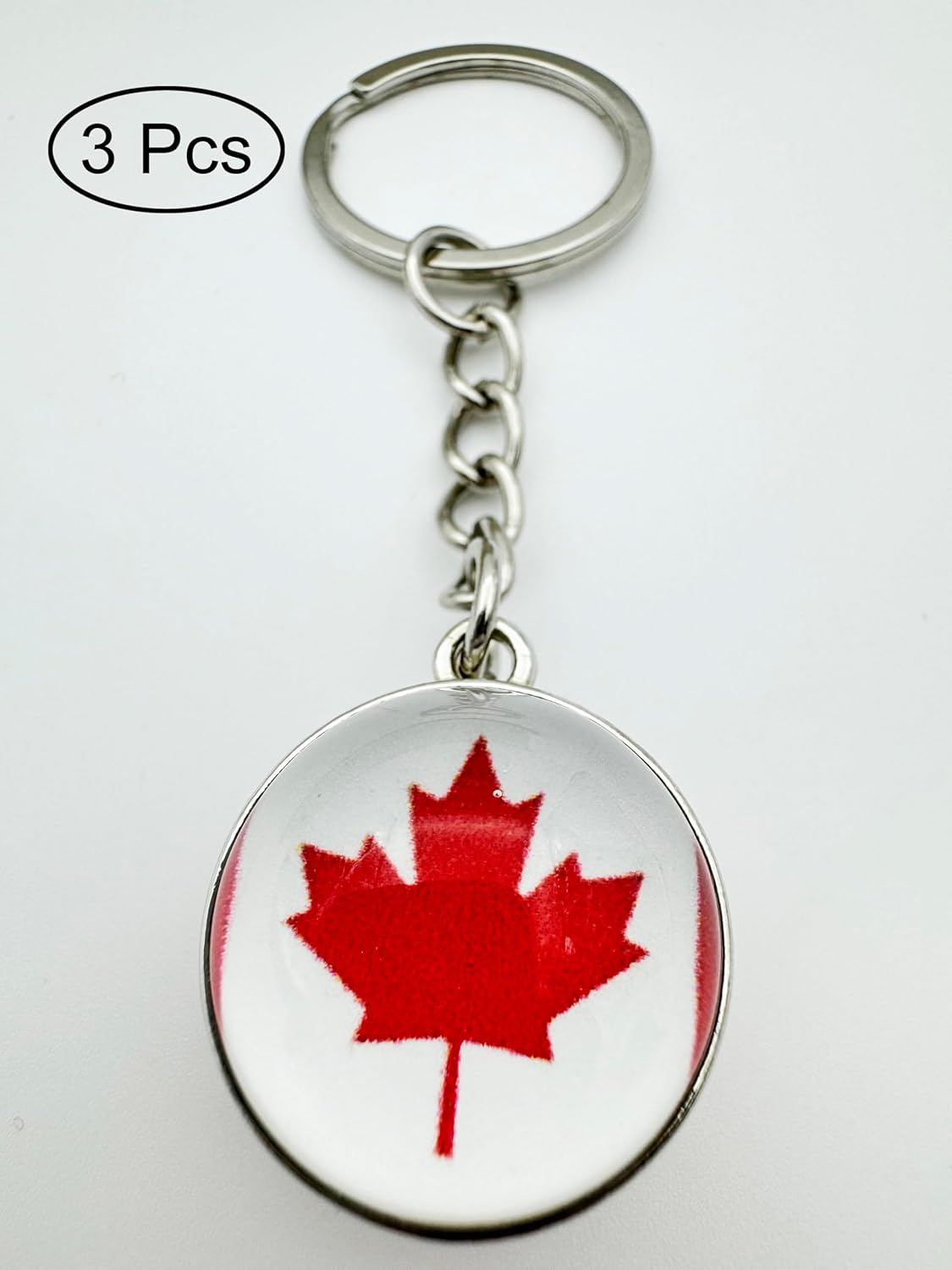 3 Pcs Canada Flag Key Chain,Cool Keychain for Car Keys, Stainless Steel Keyrings & Keychains,Used for Home Decoration, Jewelry Hanging Decorations. - Image 2