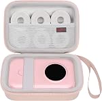 Elonbo Carrying Case for SUPVAN E10/ Phomemo D30 Bluetooth Label Maker Machine, Portable Mini Thermal Label Printer Storage Holder, Wireless Small Handheld Sticker Maker Travel Bag, Pink