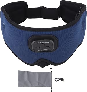 Bluetooth 5.2 Sleeping Headphones 3D Sleeping Eyeshade Music Headphones for Side Sleeper with 20 White Noise Timing (Blauw)