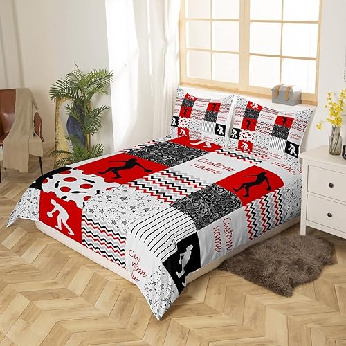 Miniatura 2 de Juego de funda de edredón de voleibol personalizada con retazos a cuadros para niños funda de edredón con estrellas de galaxia juego de cama queen