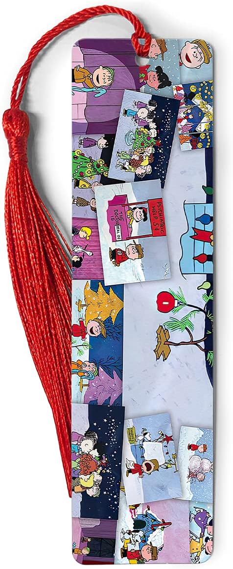 Bookmarks Metal Ruler Charlie Bookography Brown Measure Collage Tassels Bookworm for Markers Reading Book Christmas Ornament Bibliophile Bookmark Gift