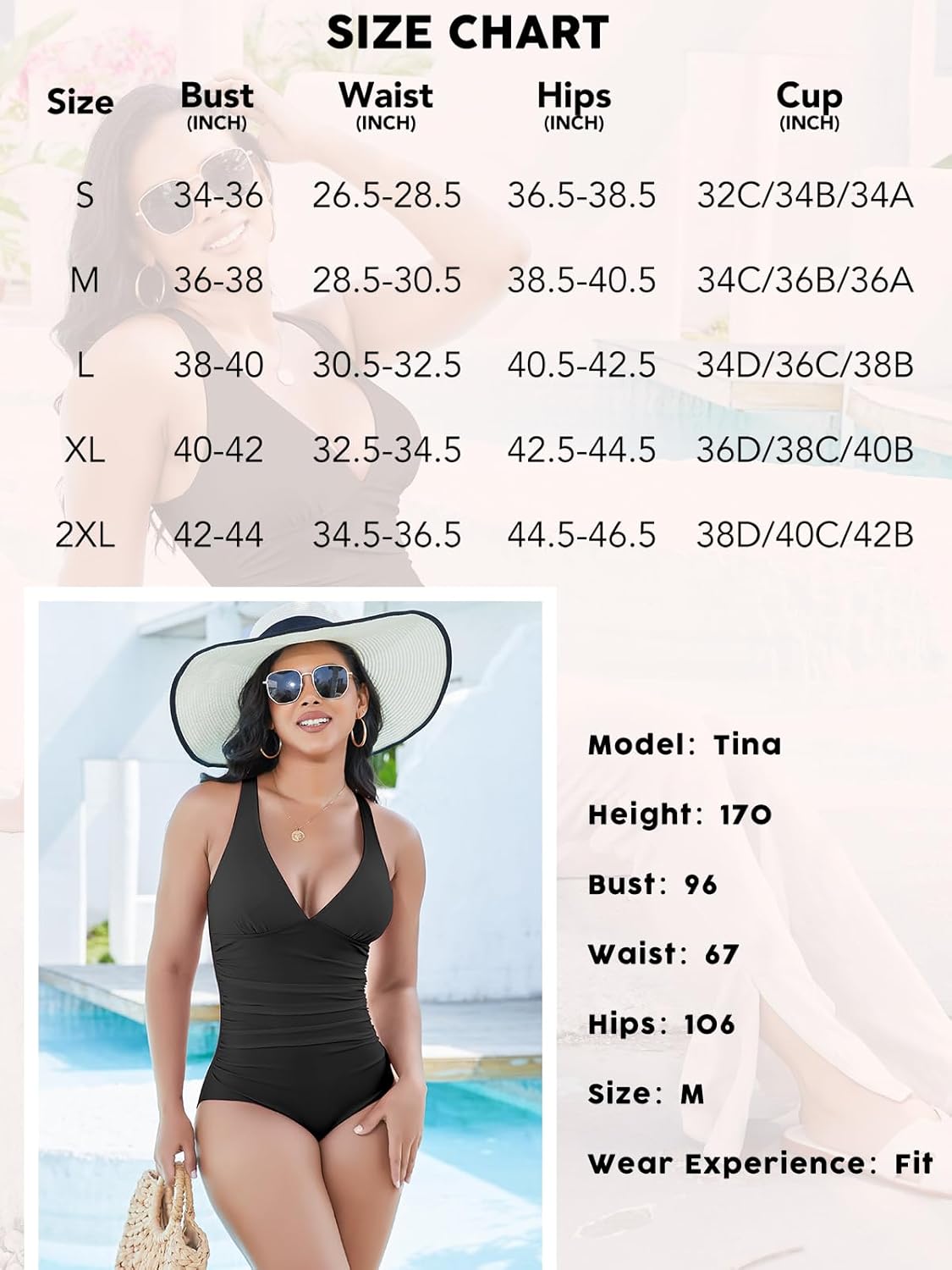SHAPERIN Women's One Piece Swimsuits Tummy Control High Waisted Bathing Suits Padded Push Up Shapewear Swimwear Monokini - Image 6