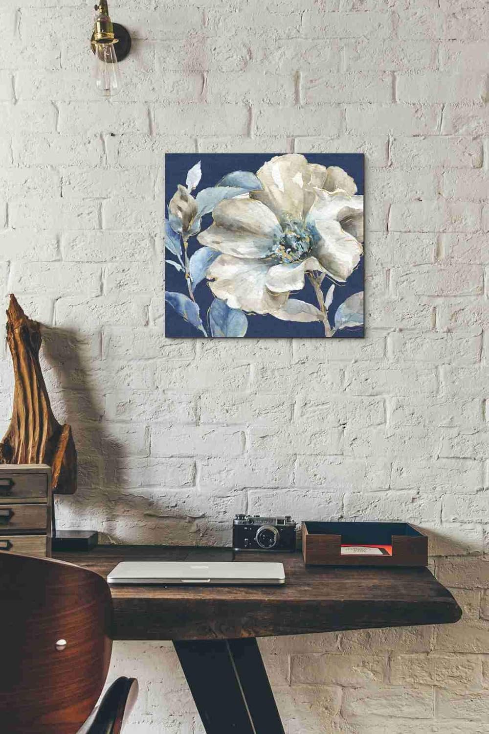 Epic Graffiti 'Indigold IV Navy' by Lisa Audit, Canvas Wall Art, 12"x12"