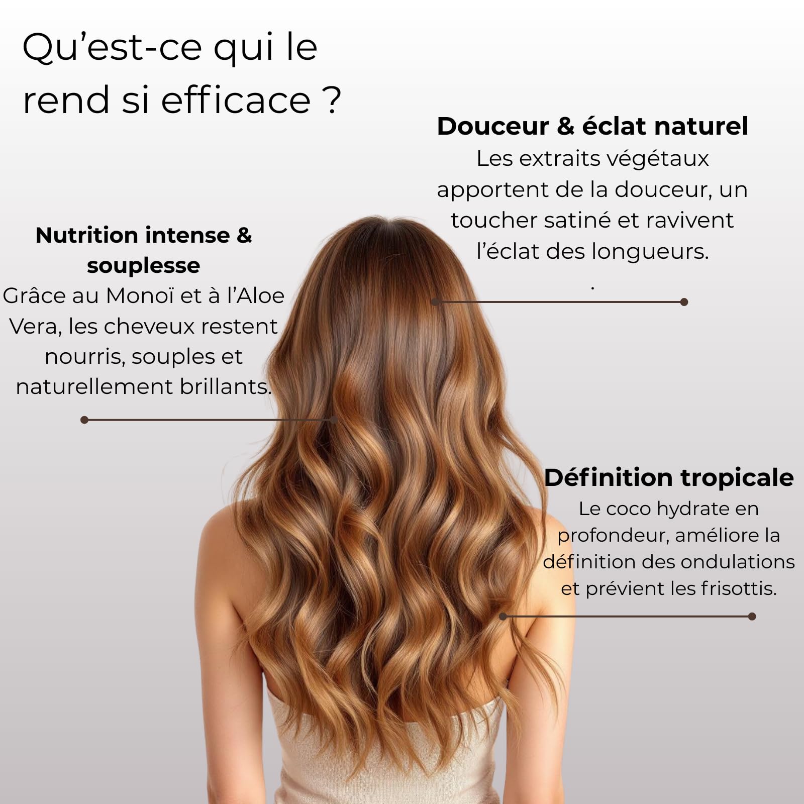 NOÏA HAIR – Trio Capillaire Professionnel VAHINÉ – Shampoing, Masque & Sérum – Nutrition & Hydratation – Monoï – Cheveux Secs, Ternes ou Déshydratés