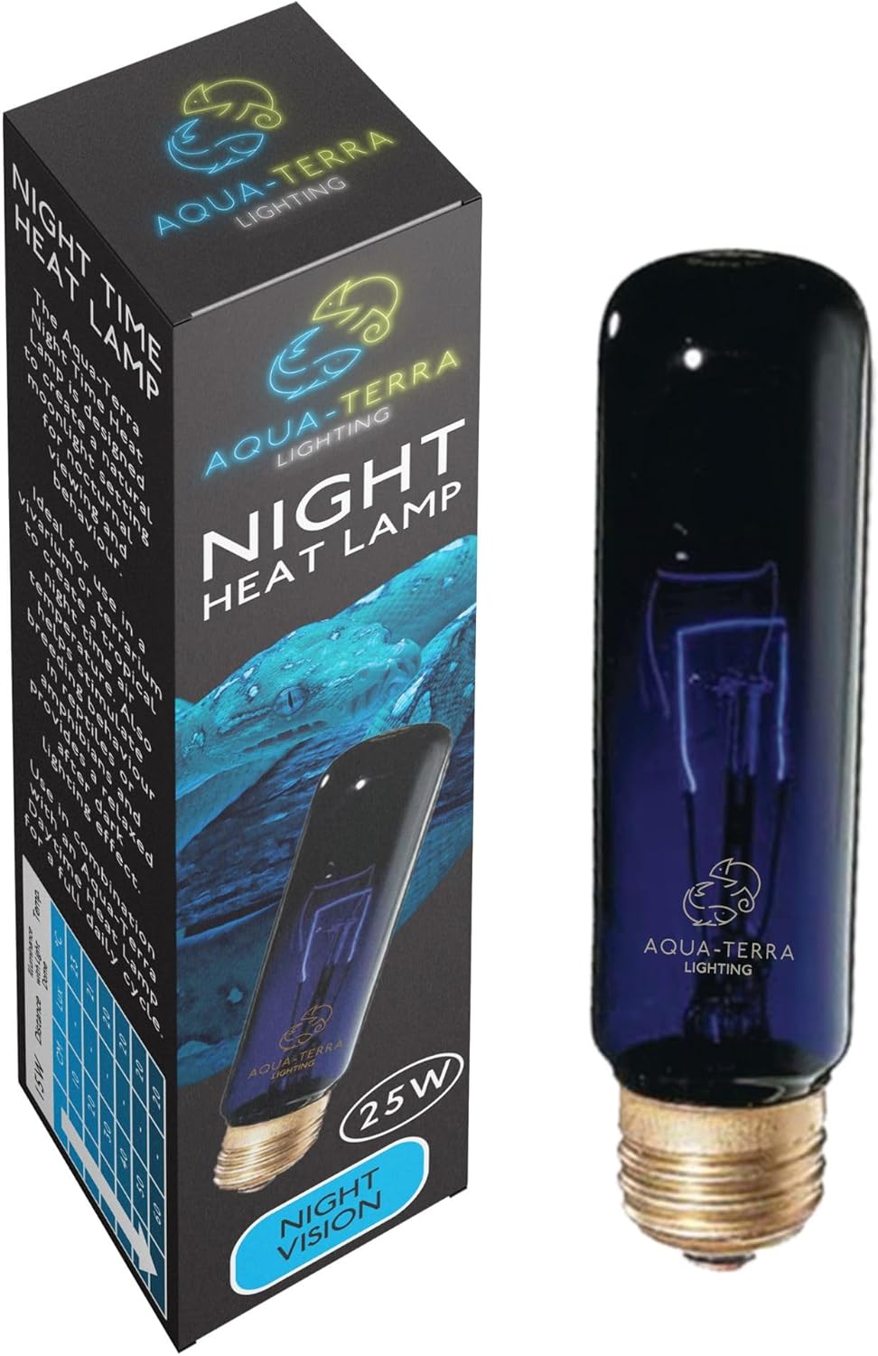 AquaTerra Lighting 25W Night Heat Lamp Bulb for Terrariums/Vivariums