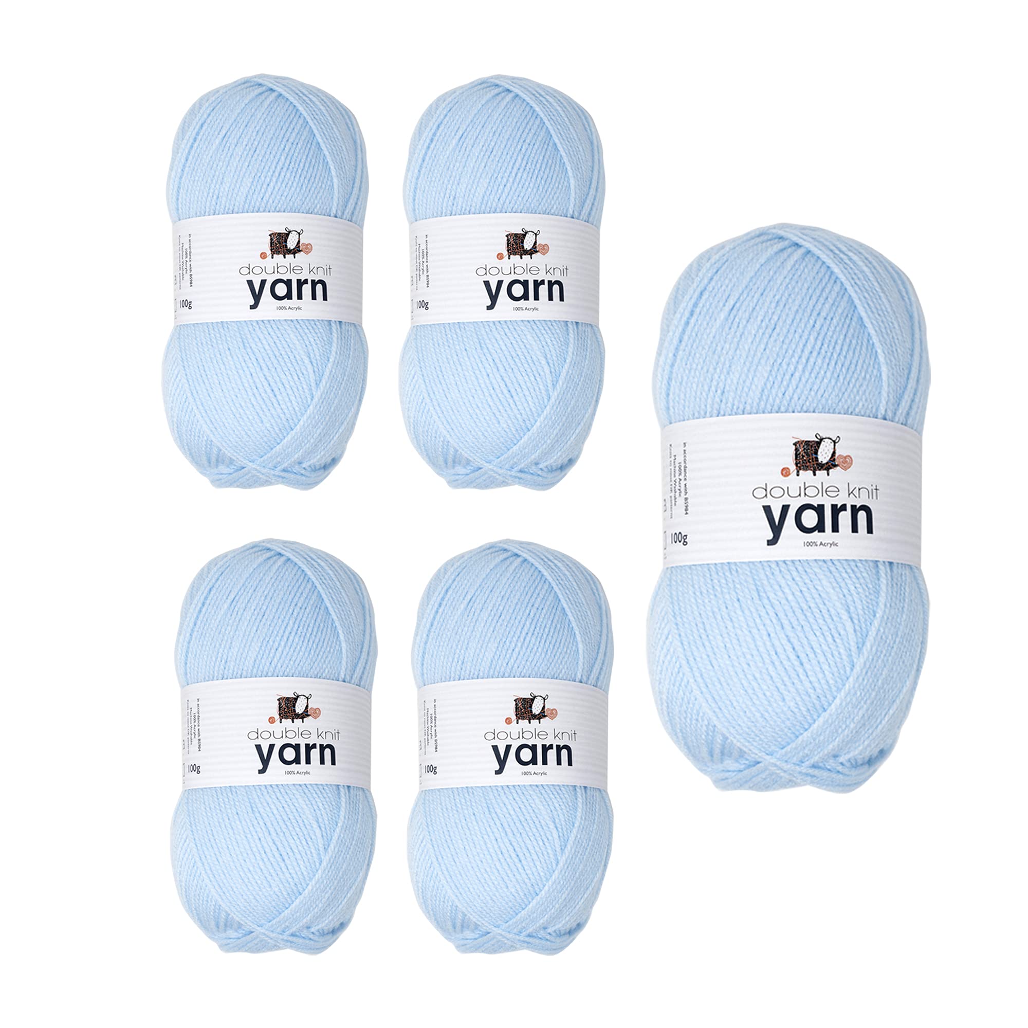 KORBOND DK Black Yarn - 100g Acrylic Wool - Lightweight, Hypoallergenic & Durable Double Knit Crochet Yarn Knitting Wool (290m Total) — view 15