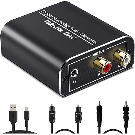 Amazon Blupow Dac デジタル アナログ 変換器 光 同軸入力 Rca 3 5mmステレオ出力 オーディオ変換器 光デジタル アナログ 変換 Daコンバーター Digital To Analog Converter 192khz 24bitハイレゾ音源対応 Va84 Blupow Daコンバーター