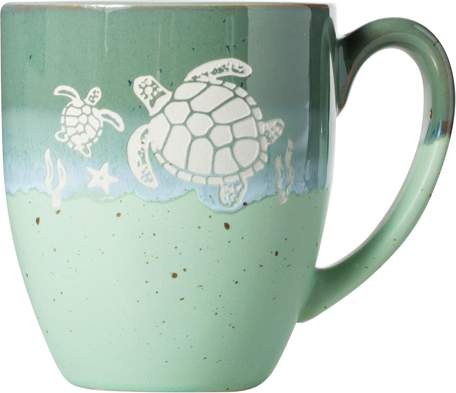 Cape Shore Freeport Etched Stoneware 18oz Mug, Multiple Styles Available (Turtle)