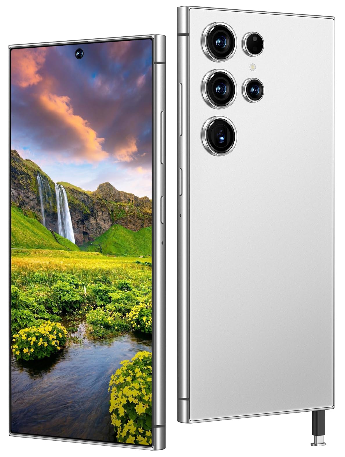 for A24 Ultra Unlocked Phone, 6+256GB Smartphone, Android 13.0,48+108MP Zoom Camera,6.82" HD, 6800mAh,Dual SIM Cell Phone, Dual SIM,Build-in Pen Phone (White)