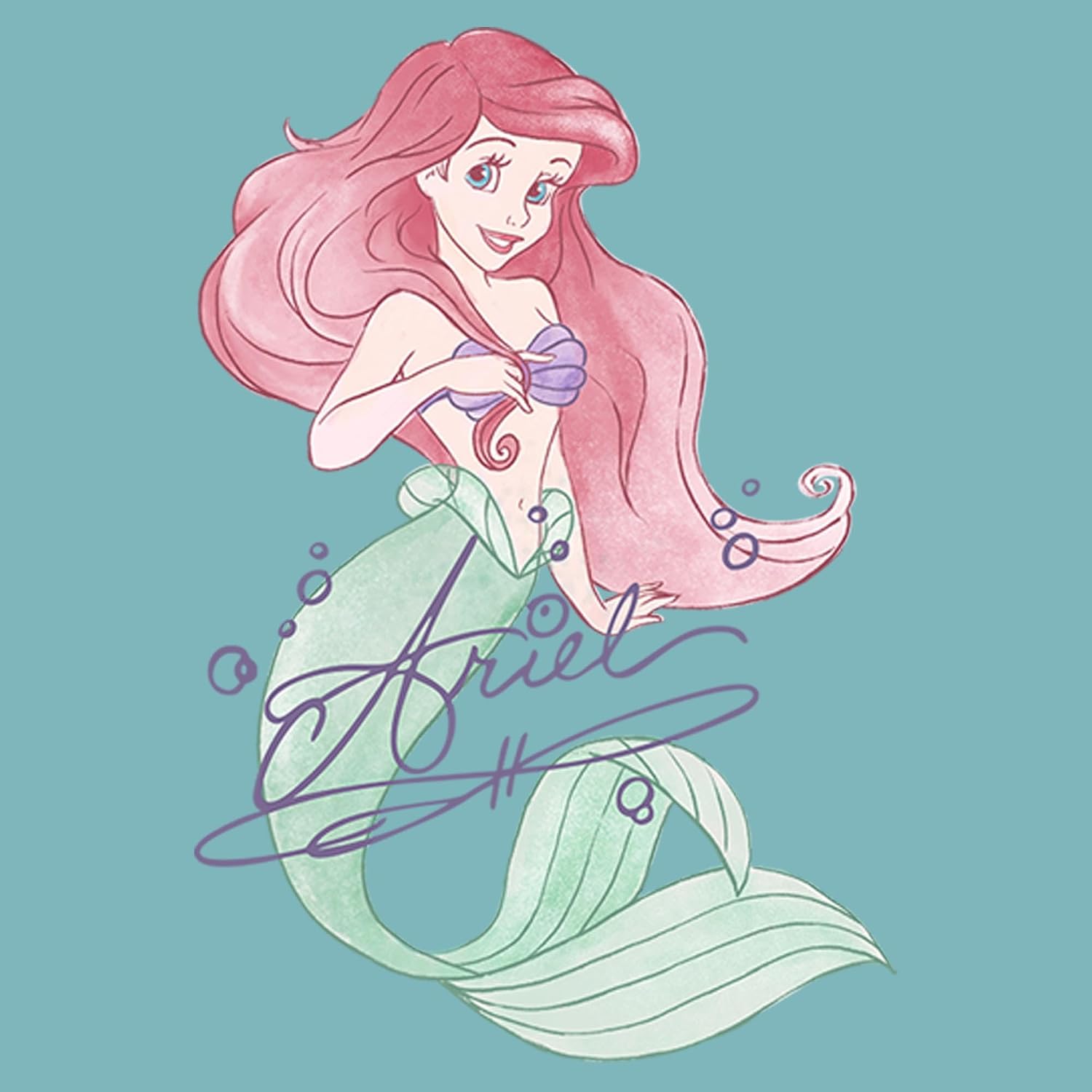 Women's The Little Mermaid Ariel Watercolor Signature Racerback Tank Top