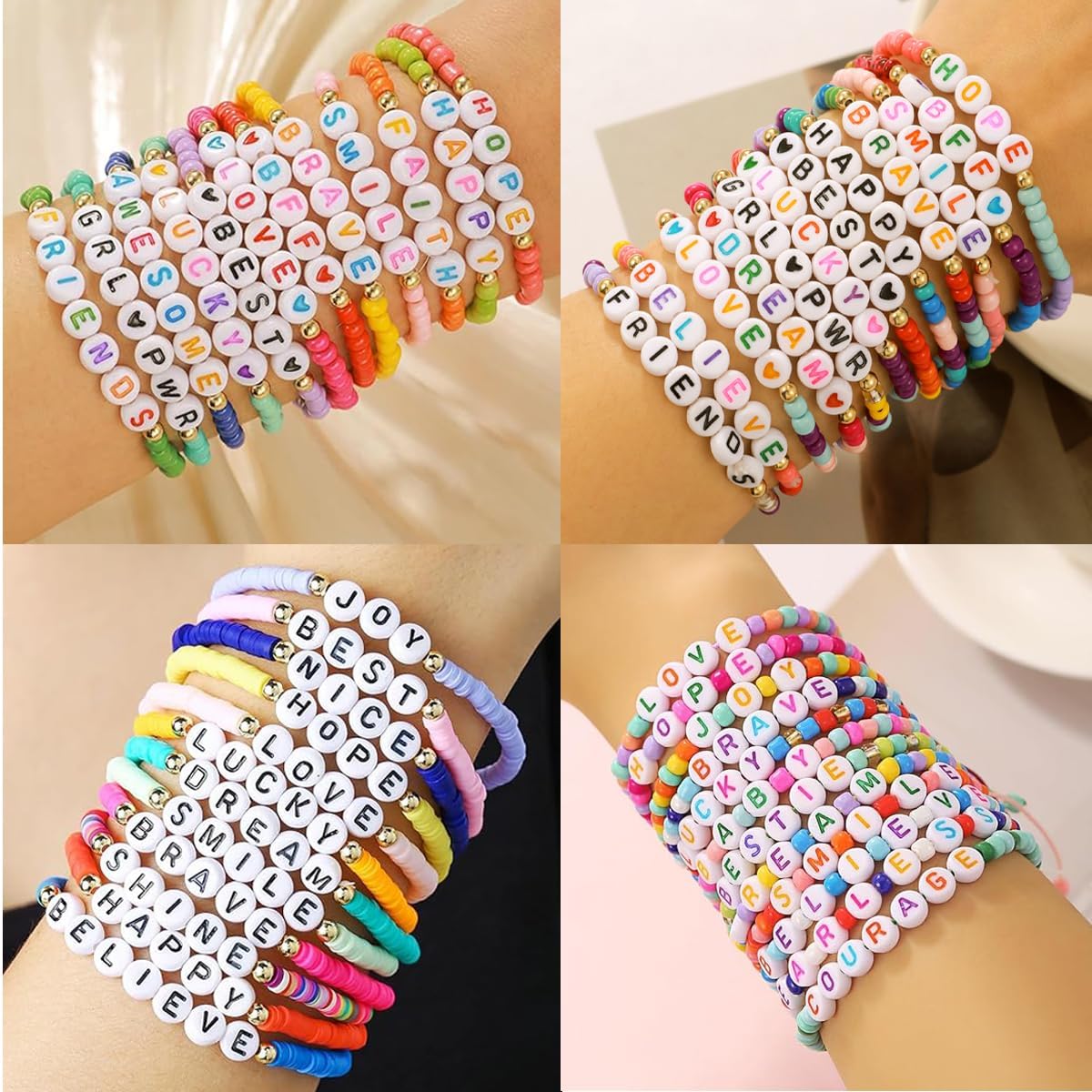 Friendship Bracelets Boho Stackable Bracelets for Women Beach Jewelry Surfer Heishi Clay Bead Bracelets - Image 2