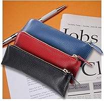 Lederen etui, vintage pennenetui voor studenten, zakenmensen