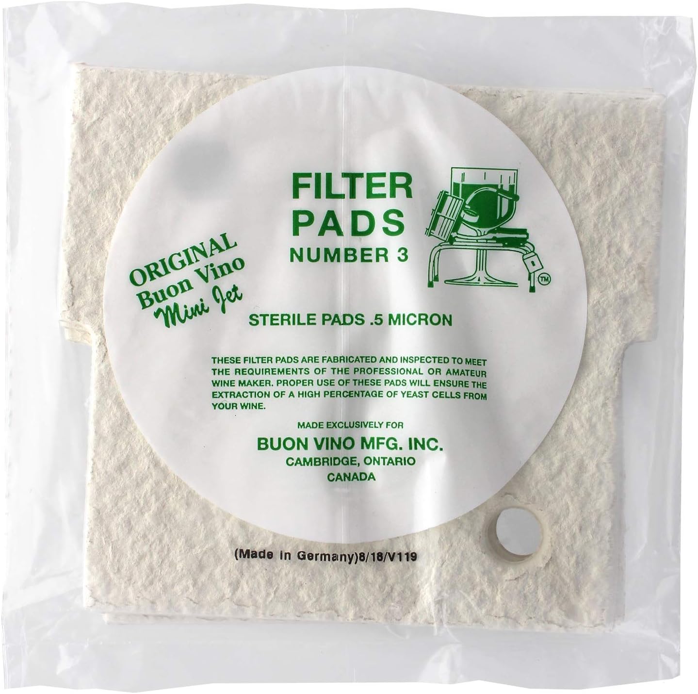 1 X Buon Vino Mini-Jet Filter Pads - #3