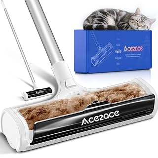 ACE2ACE A3 Pro Carpet Roller for Pet Hair, Carpet Pet Hair Removal Tool | Reusable Large Lint Rollers, 5 Feet Long Handle No Bending No Kneeling, Cat Dog Hair Remover for Carpet, Rugs, Mats, Black - Amazon product rated Grade A