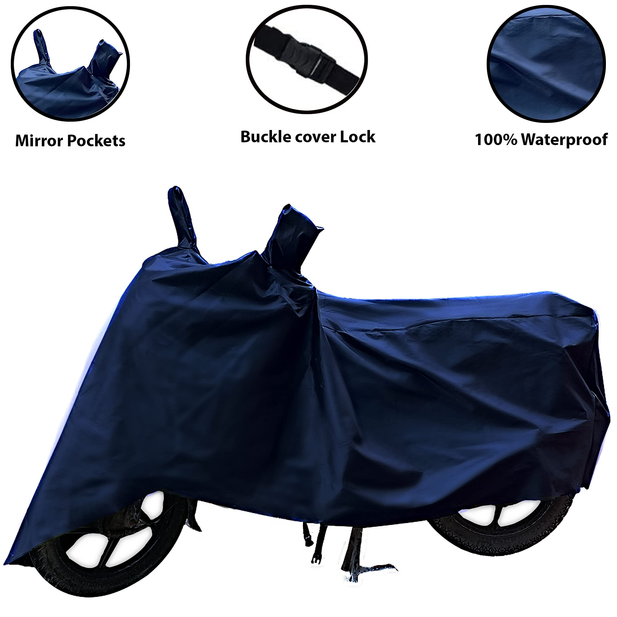 ShieldhubPro Compatible with 22Kymco Flow- Weather Protection UV Protection Two Wheeler Bike Scooty Body Cover with Lock Belt (Blue)